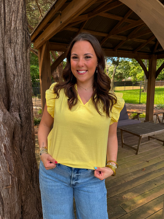 Lemon Drop Ruffle Top
