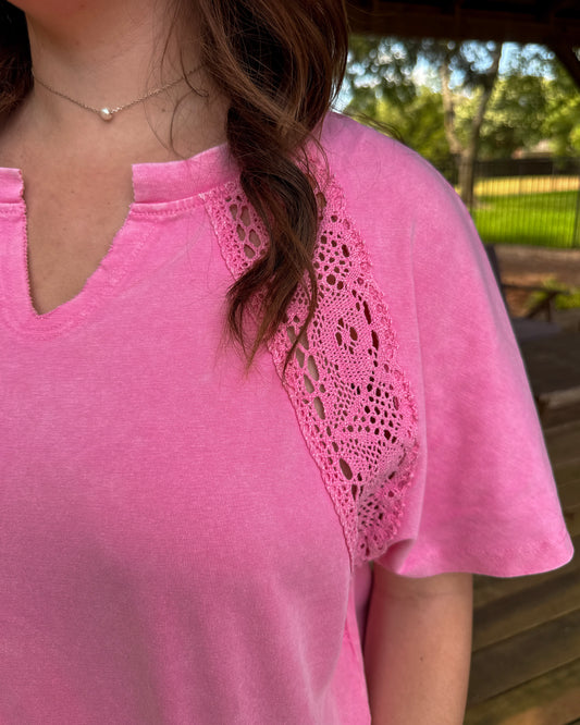 Pink Lady Lace Top
