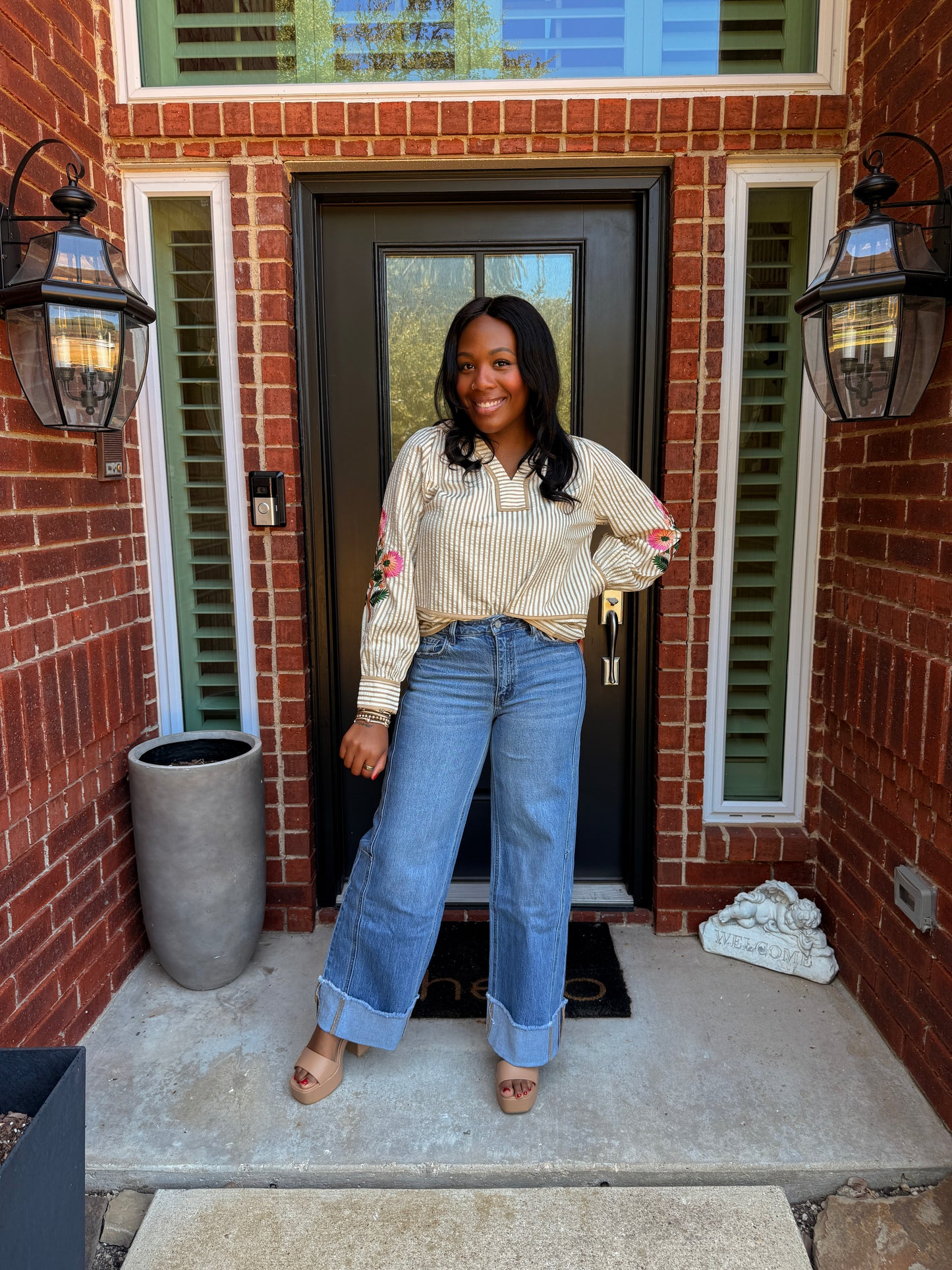 Olivia By Vervet Cuffed Wide Leg Jean