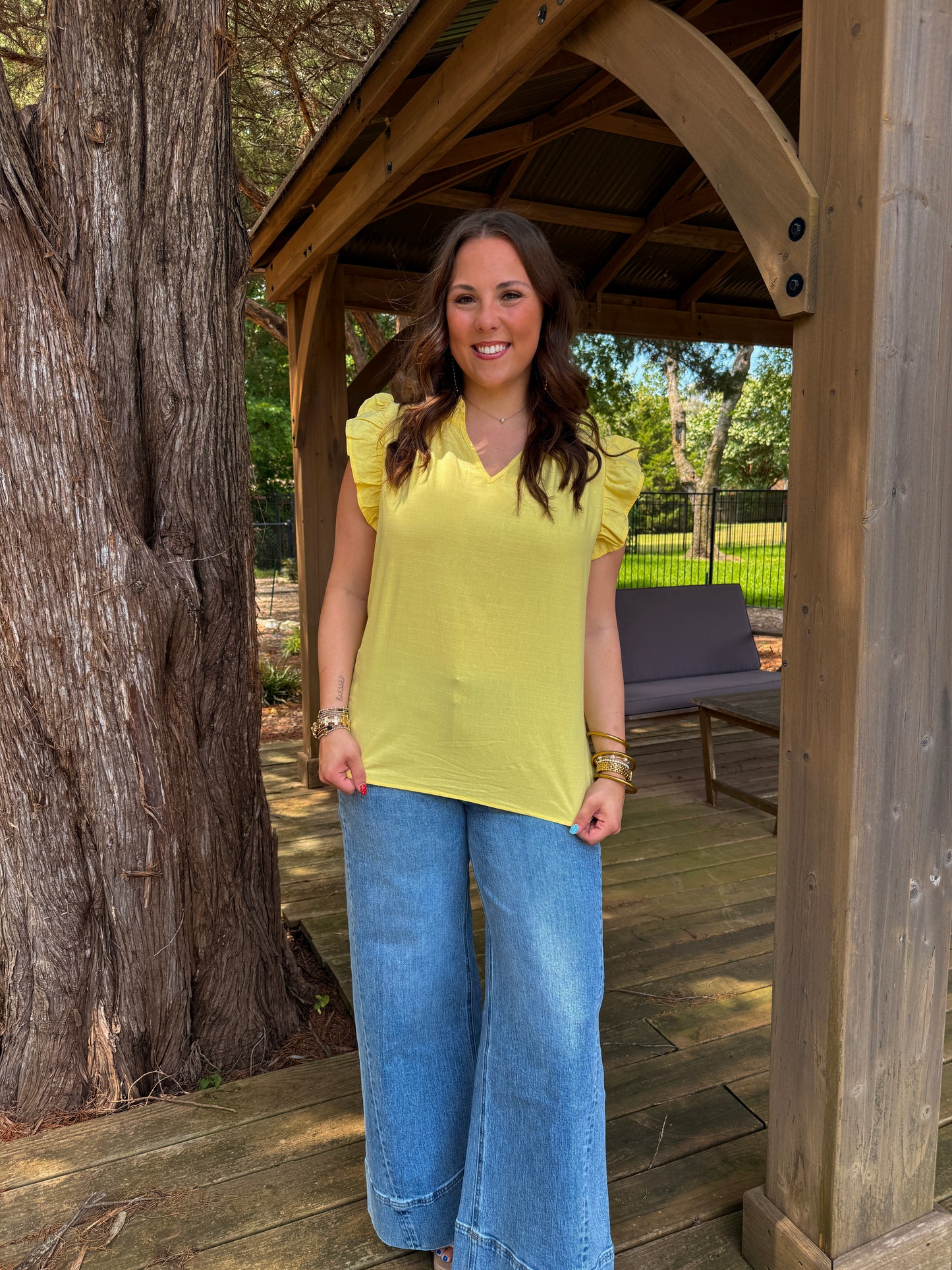 Lemon Drop Ruffle Top