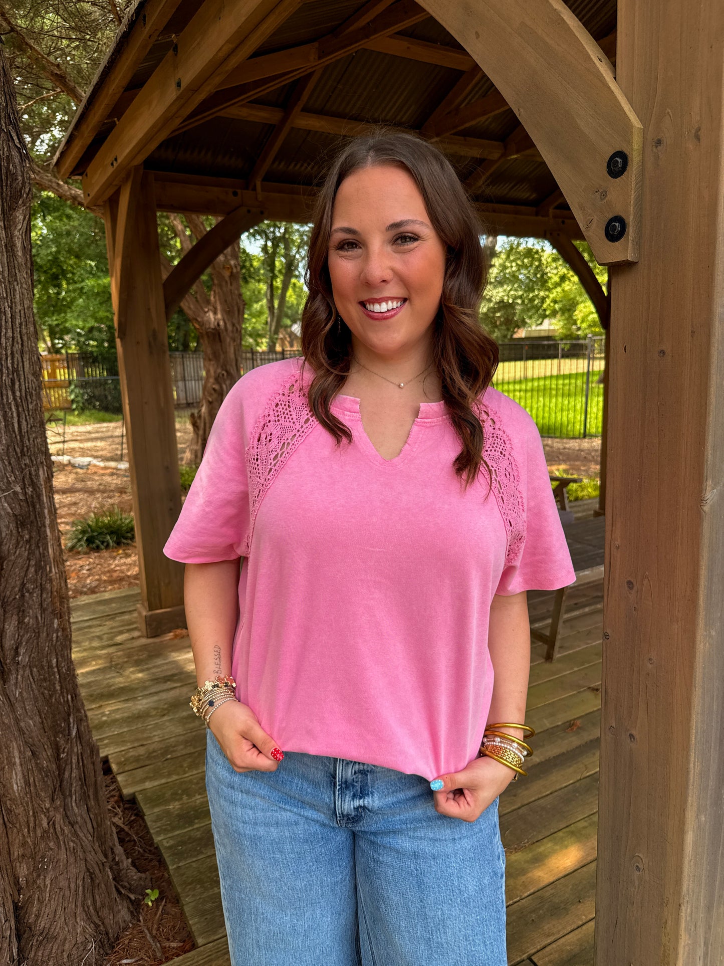 Pink Lady Lace Top