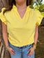 Lemon Drop Ruffle Top