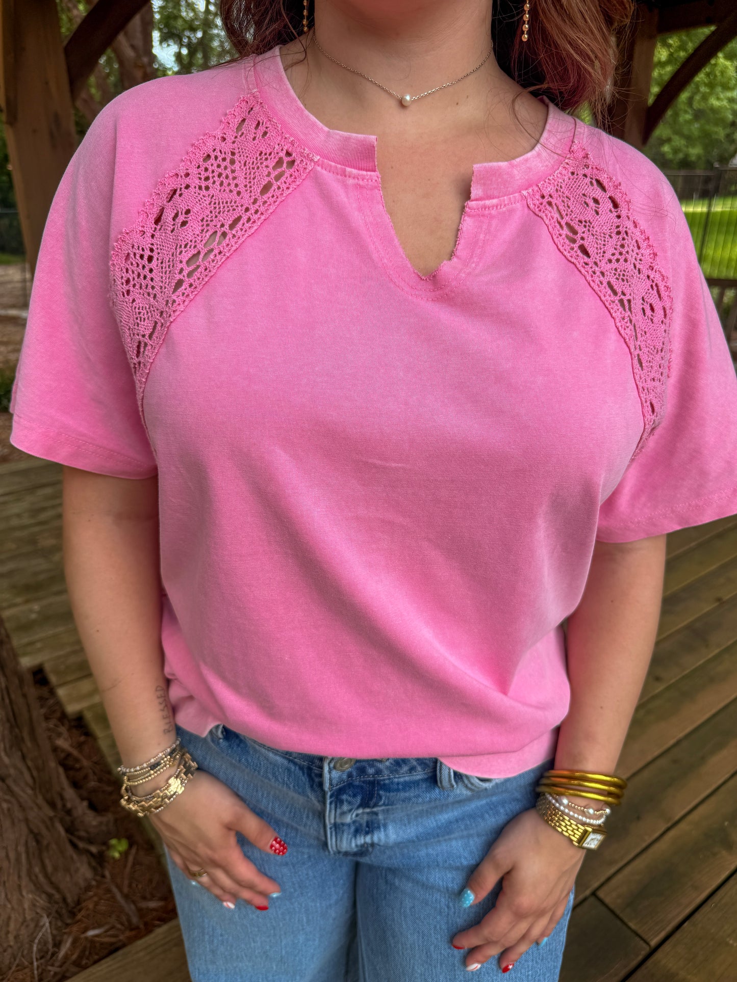 Pink Lady Lace Top
