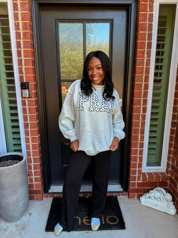 Pray Polka Dot Mock Neck Sweatshirt