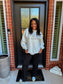 Pray Polka Dot Mock Neck Sweatshirt