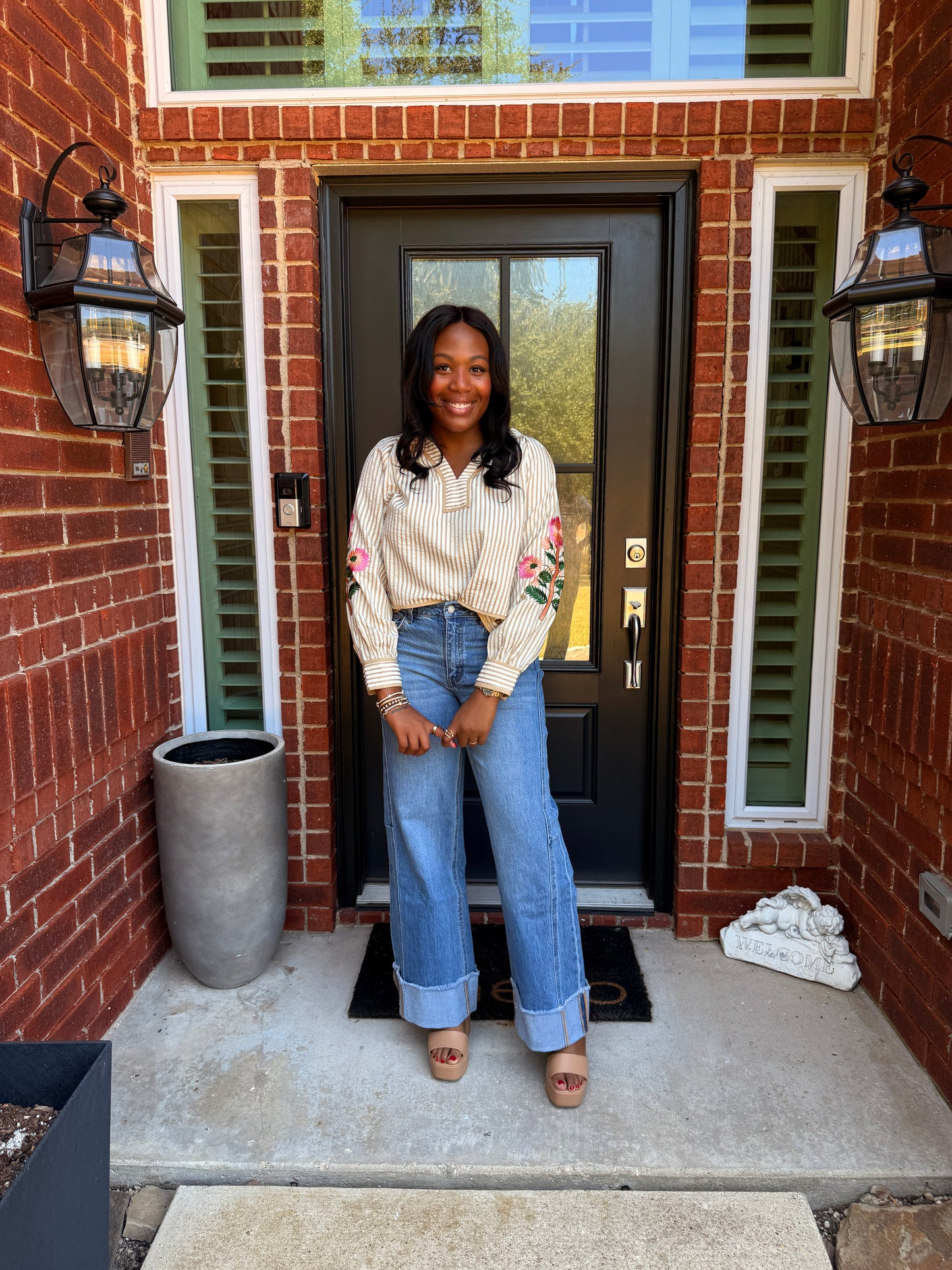 Olivia By Vervet Cuffed Wide Leg Jean