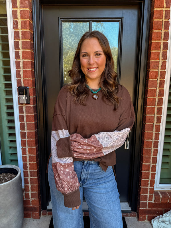 Love Notes Floral Patchwork Top