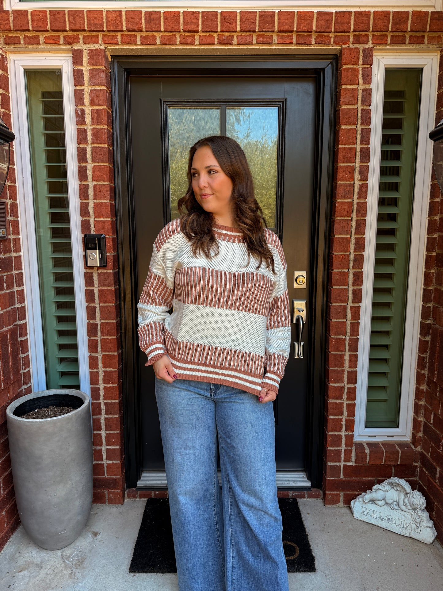 Autumn Stroll Striped Sweater