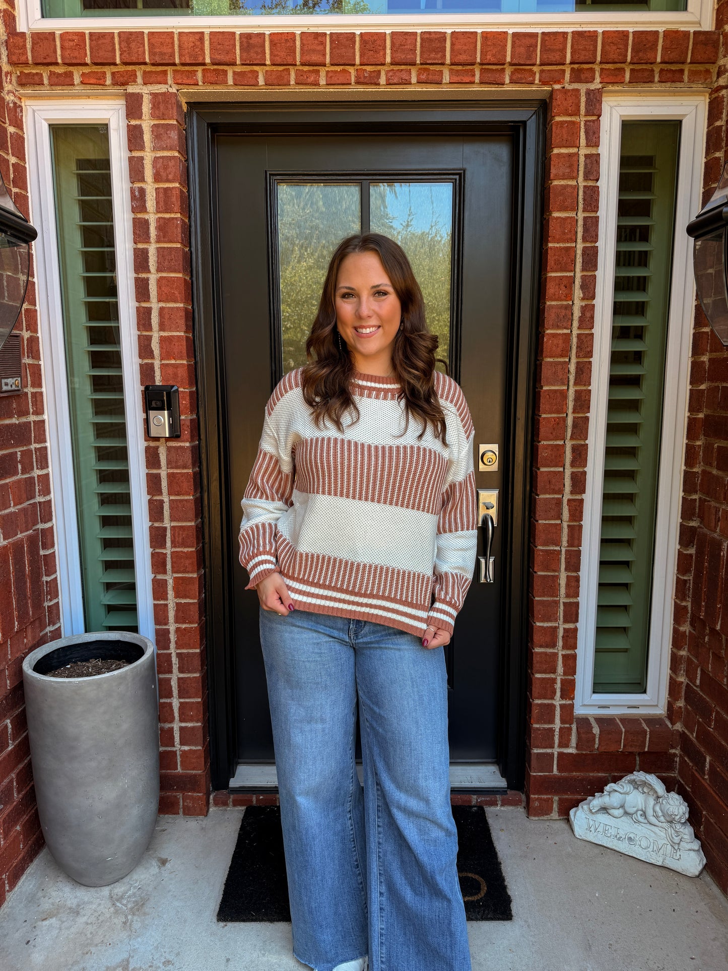 Autumn Stroll Striped Sweater