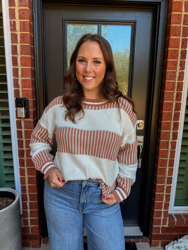 Autumn Stroll Striped Sweater