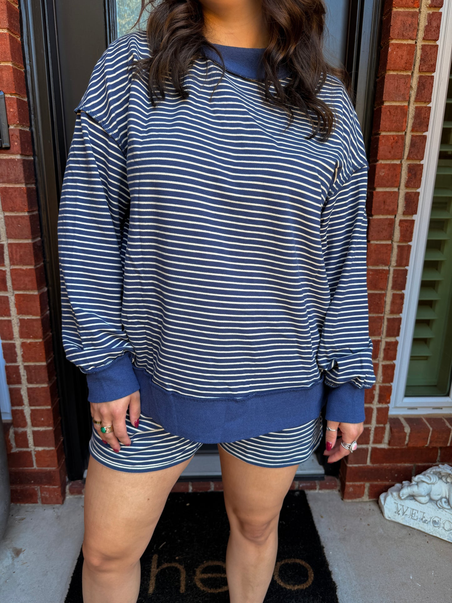 Slow Mornings Striped Short Set