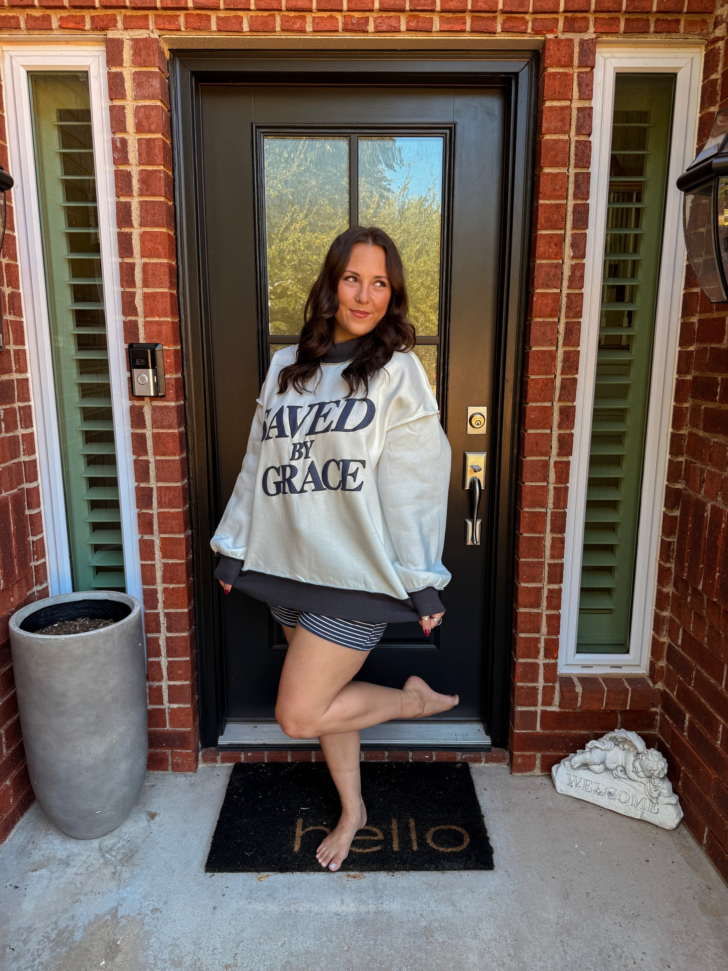 Saved By Grace Mock Neck Sweatshirt
